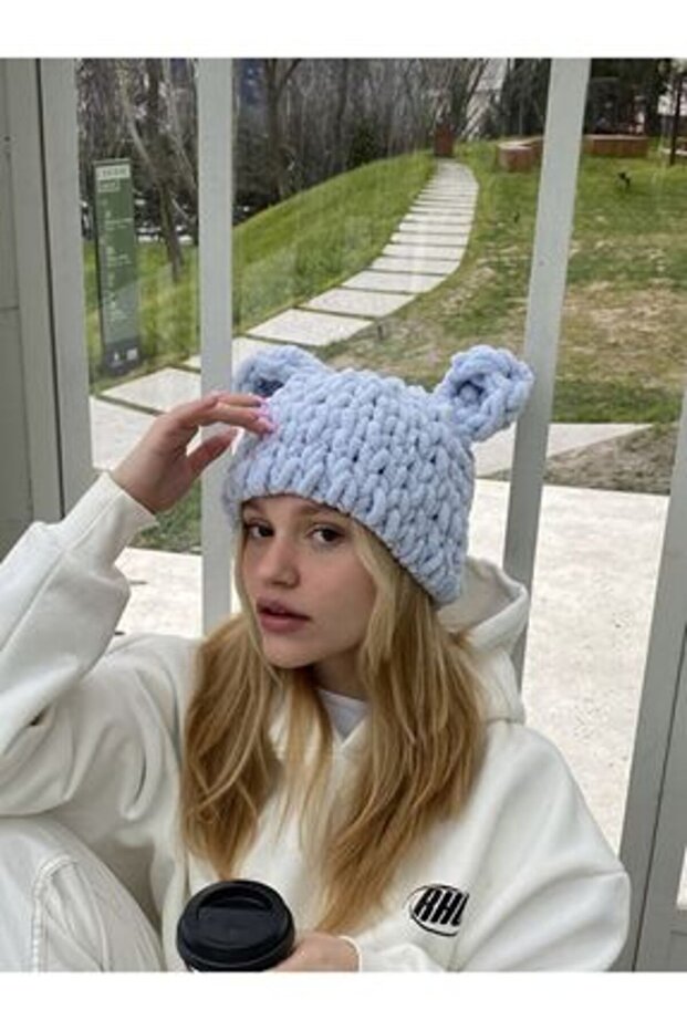 Blue Plush Bear Beret - Std Classic Design