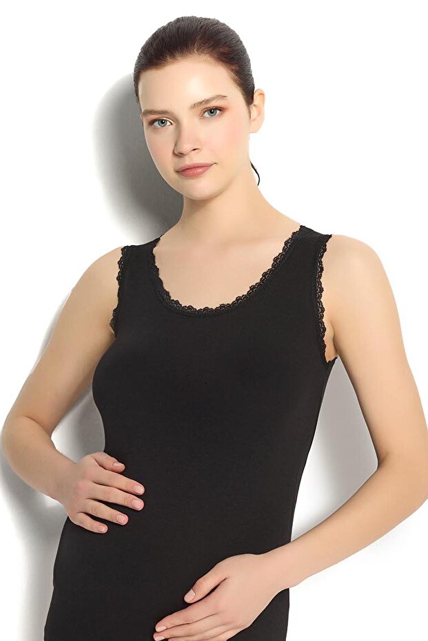 Black Wide Strap Maternity Undershirt 1 Piece Code 661