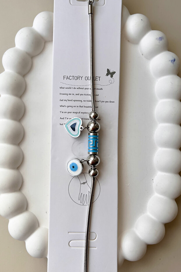 2026 316L Steel Bracelet with Heart Dangle