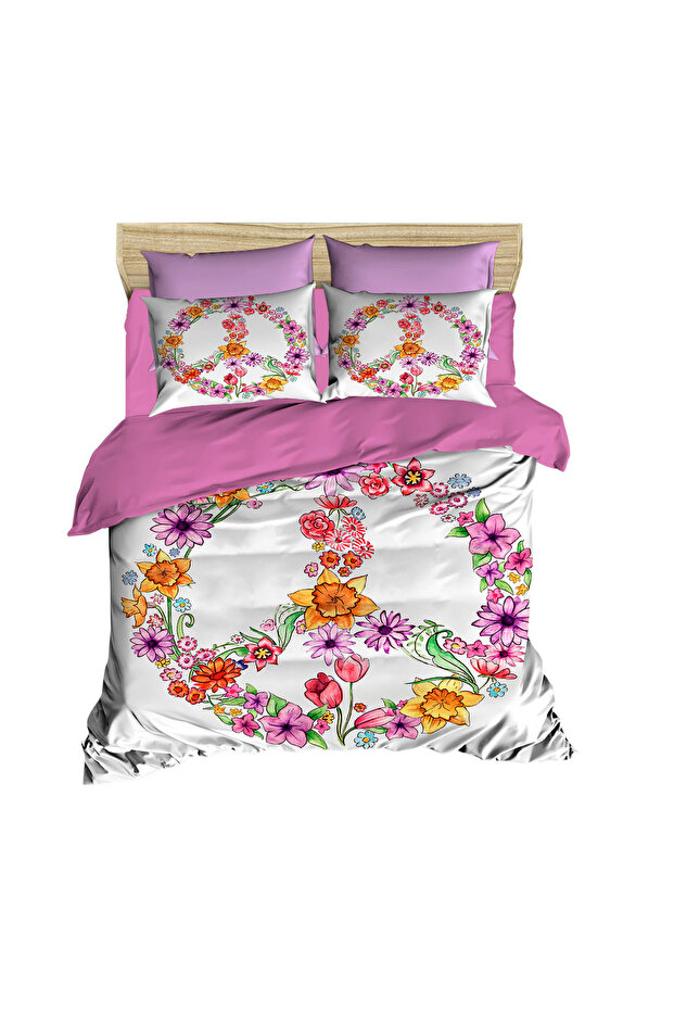 Peace Flower 3D Digital Double Duvet Cover Set