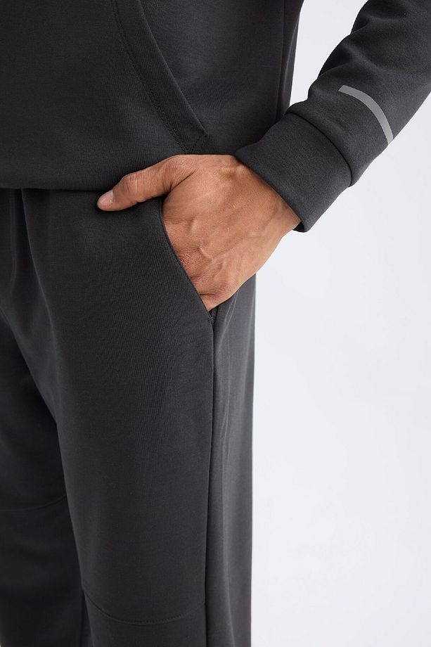 Fit Jogger Eşofman Altı Skuba Dalgıç Kumaş Standart Fit Beli Bağcıklı Lastikli Paça - 6