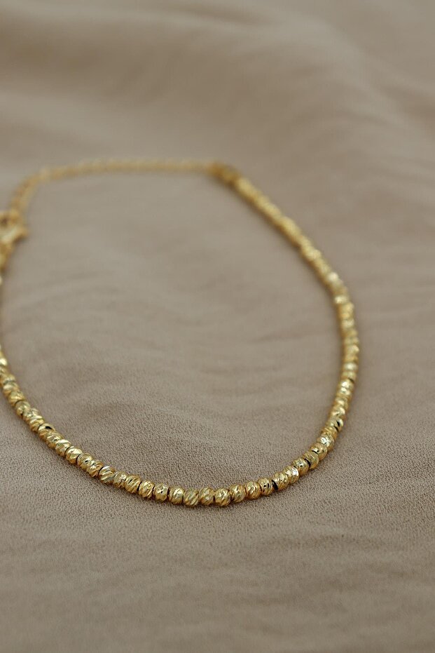 Gold Silver Dorica Heel Detailed Brass Plated Anklet