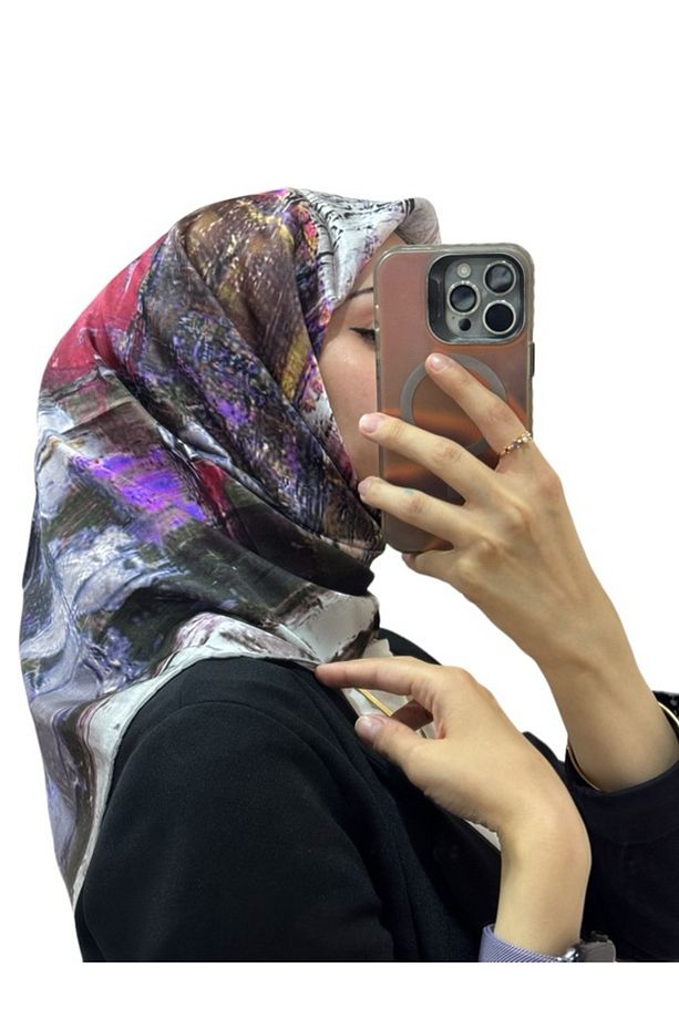 İpek Krep Saten Eşarp 8939701 - 1