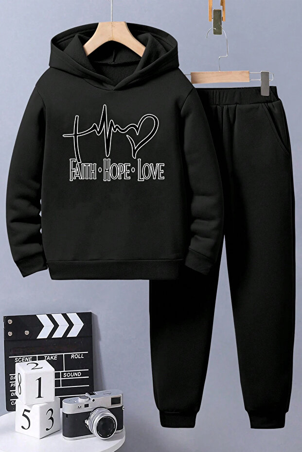 Pulse Heart Printed Boys - Girls Comfortable Tracksuit Set