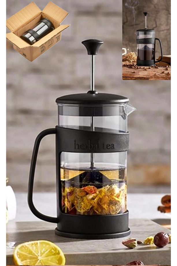 Barista 400 Ml French Press Siyah Bitki Çayı Demleme İçin Özel Tutma Saplı - 2