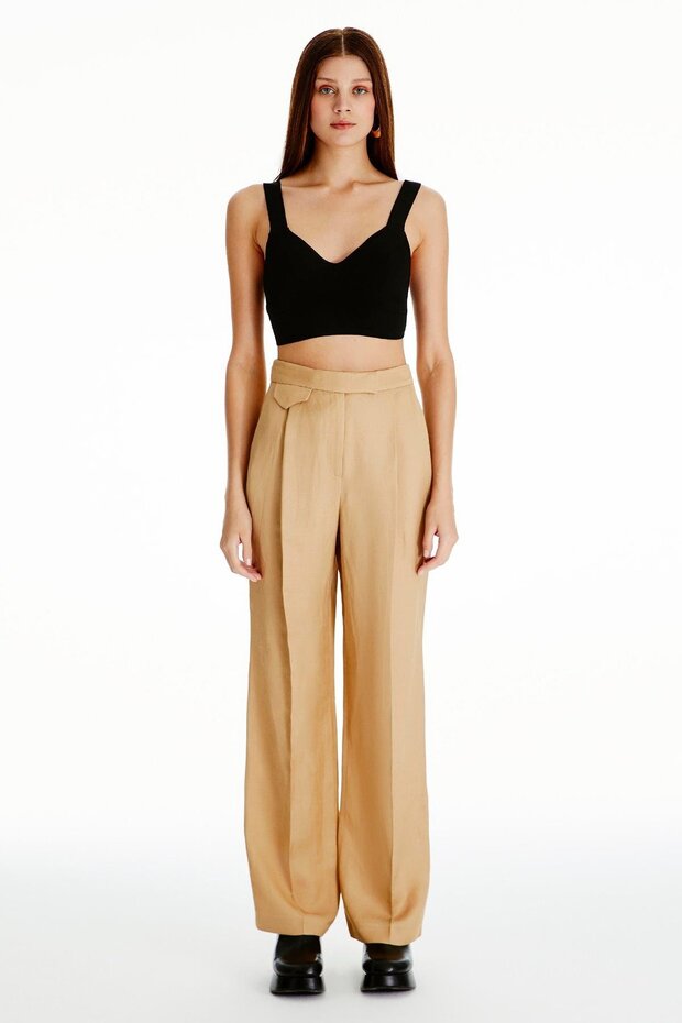 Askılı Siyah Triko Bluz - 2