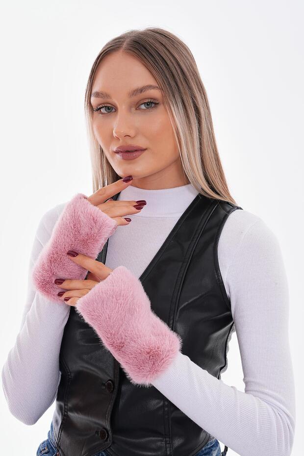 16032 Pembe Peluş Eldiven - 2