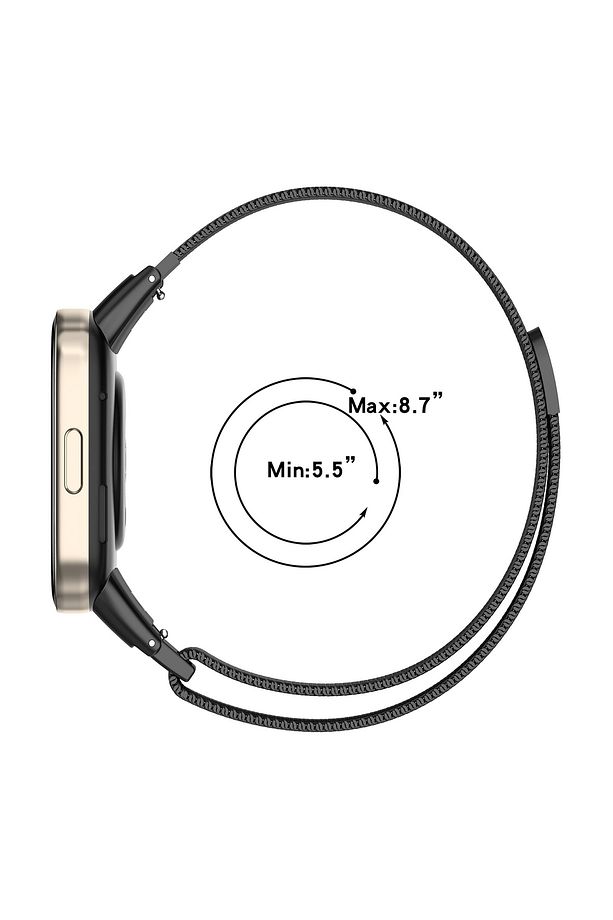 Xiaomi Redmi Watch 3 Uyumlu Metal Hasır Örgü Mıknatıslı Ayarlanabilir Paslanmaz Kordon Kayış - 5