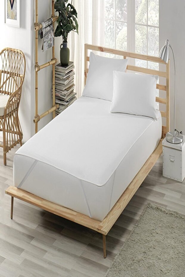 Micro Classic Sıvı Su Geçirmez 4 Köşe Lastikli Tek Çift Kişilik Yatak Koruyucu Alez - 1