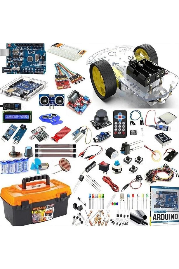 Arduino Uno Full Başlangıç Seti 2WD Robot Araba 113 Parça 377 Adet - 1