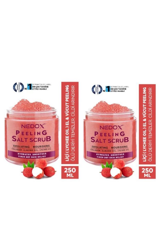 2 Pcs Lychee (Lychee Oil) Nourishing, Purifying and Moisturizing Hand & Body Peeling 250 ml