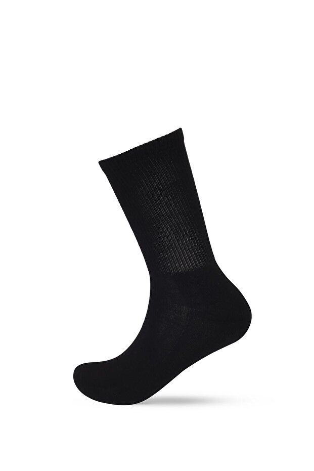 جوارب أساسية طويلة بنعل منشفة للرجال باللون الأسود - 3