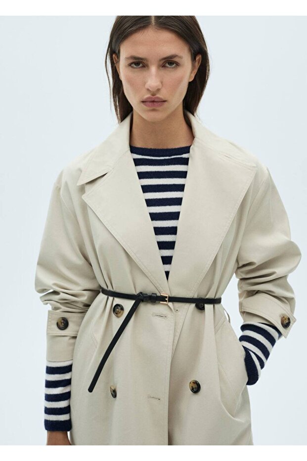 Çizgili Triko Elbise - 1