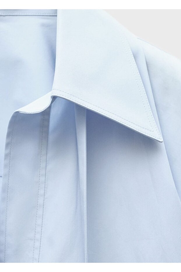 Oversize bağ detaylı bluz - 7