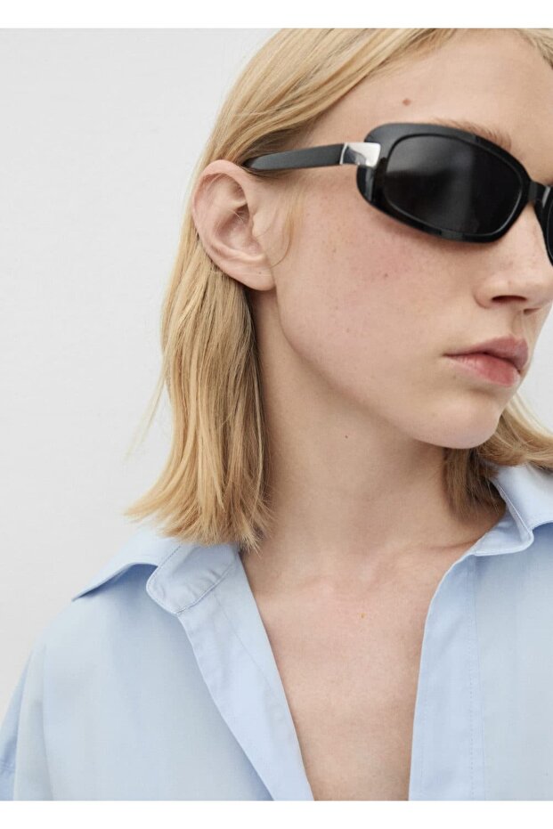 Oversize bağ detaylı bluz - 5