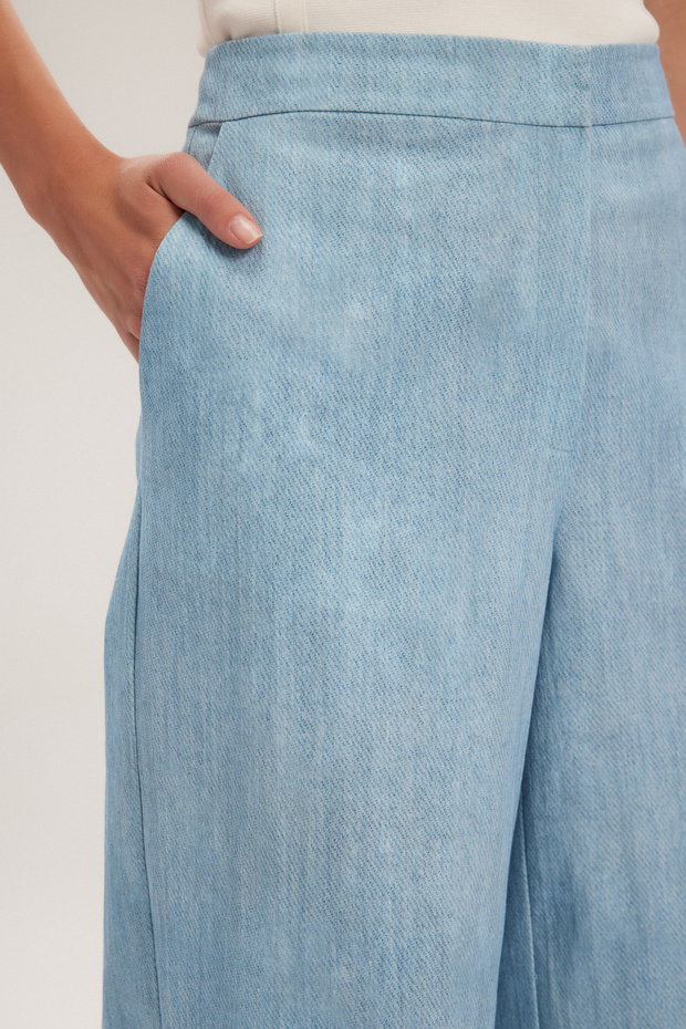 Wide Leg Patterned Trousers - 3