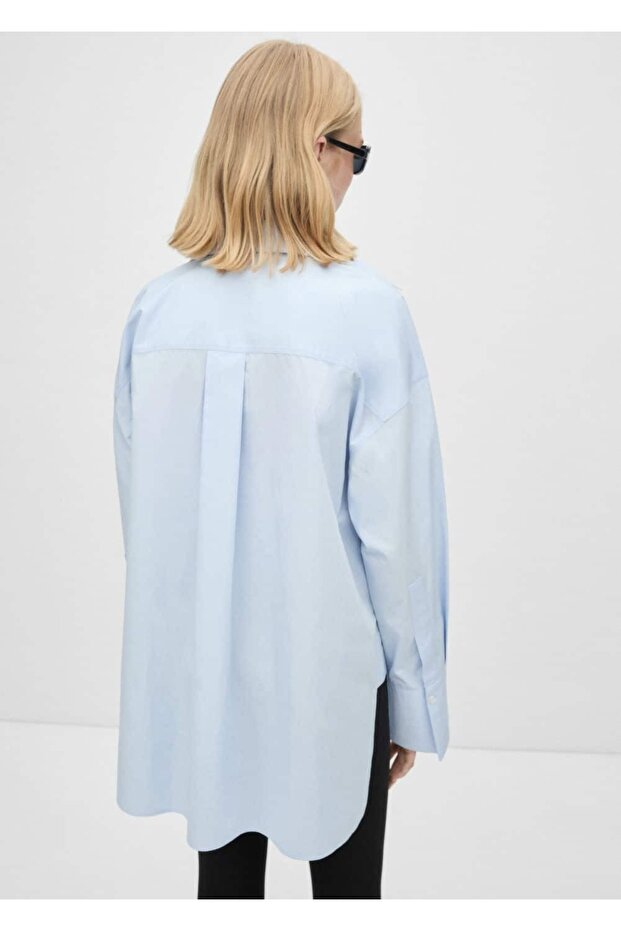 Oversize bağ detaylı bluz - 4