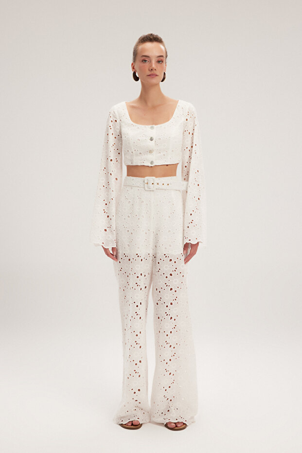 Güpürlü Pantolon - 4