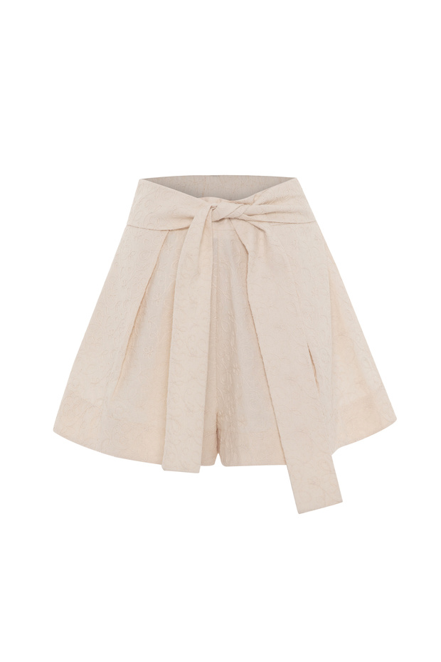 Poplin Kemerli Şort - 8