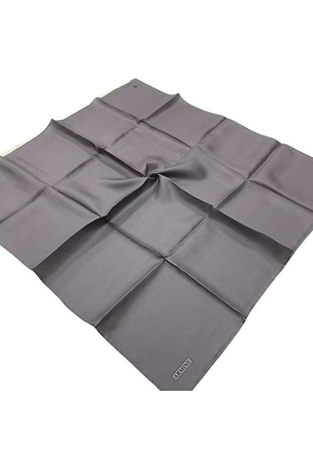 Grey Solid Color Tivil Silk Scarf 10D02-25