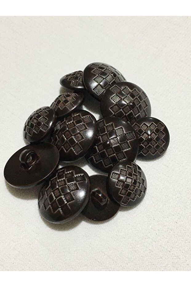 Blazer Jacket Button Pyramid Pattern Set Brown Color - 4
