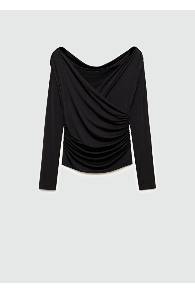 Kruvaze tasarımlı tişört - 3