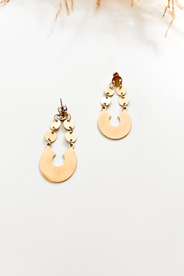 أقراط دائرية متدلية من الفولاذ - 4