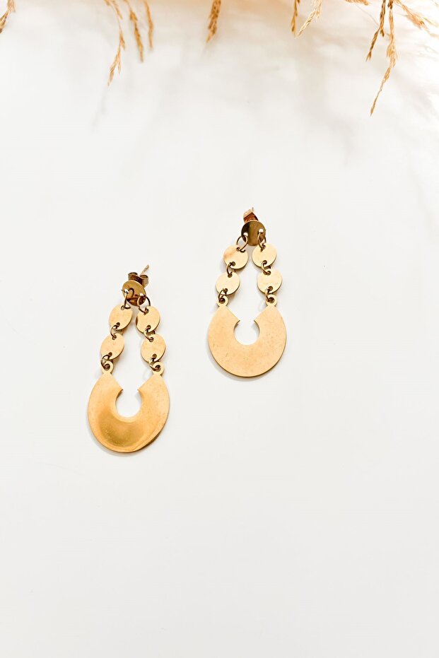 أقراط دائرية متدلية من الفولاذ - 2