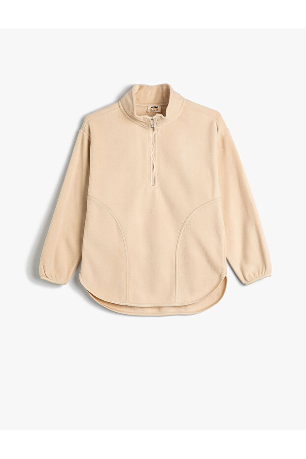 Polar Sweatshirt High Collar Half Zipper