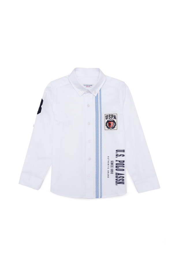 Boy's White Long Sleeve Shirt 50255306 -Vr013