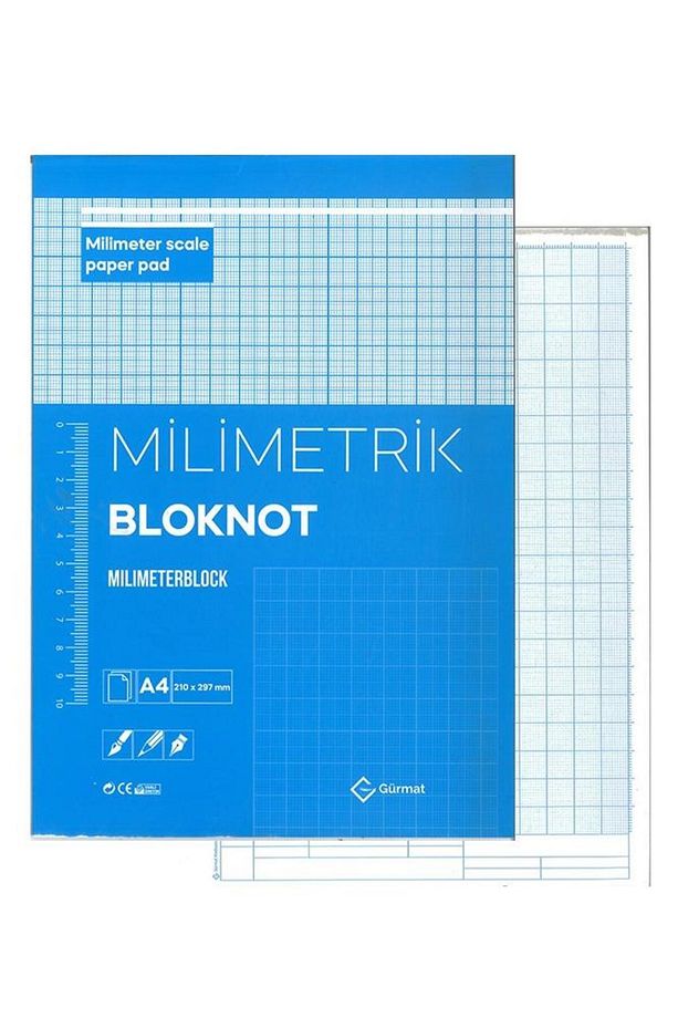A4 Milimetrik Defter Mavi Bloknot 30 Yaprak 1 Adet Çizim Meslek Liseleri Meslek Yüksek Okulu Moda Ta - 1
