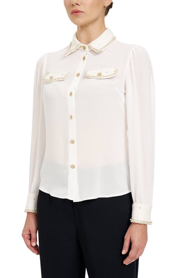 İnci İşlemeli Gömlek - 5