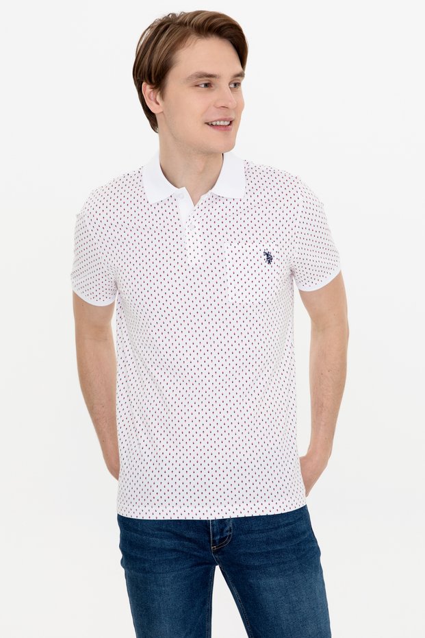 Men's Red Polo Neck T-Shirt 50247799-Vr213