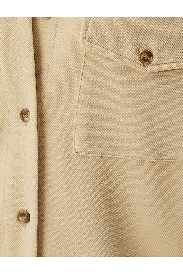 Shirt Jacket Buttoned with Flap Pocket - 6