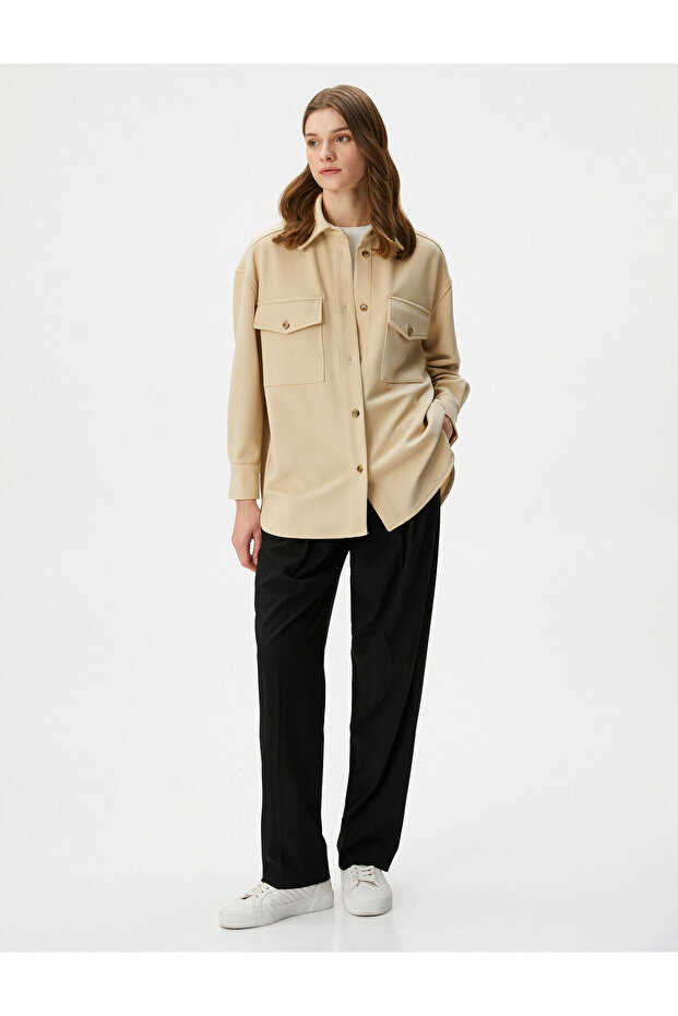 Shirt Jacket Buttoned with Flap Pocket - 2