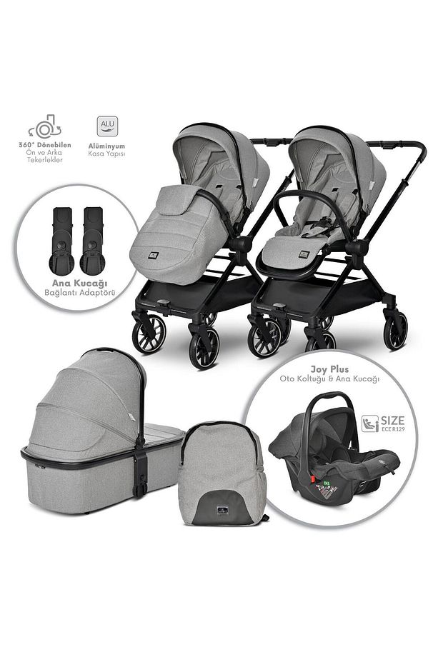 Lorelli Reya 3 in 1 Travel Sistem Bebek Arabası - Grey - 1