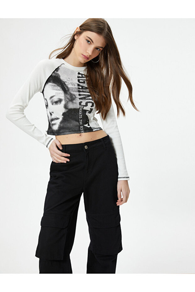 Long Sleeve T-Shirt Photo Printed Crew Neck Cotton Slim Fit
