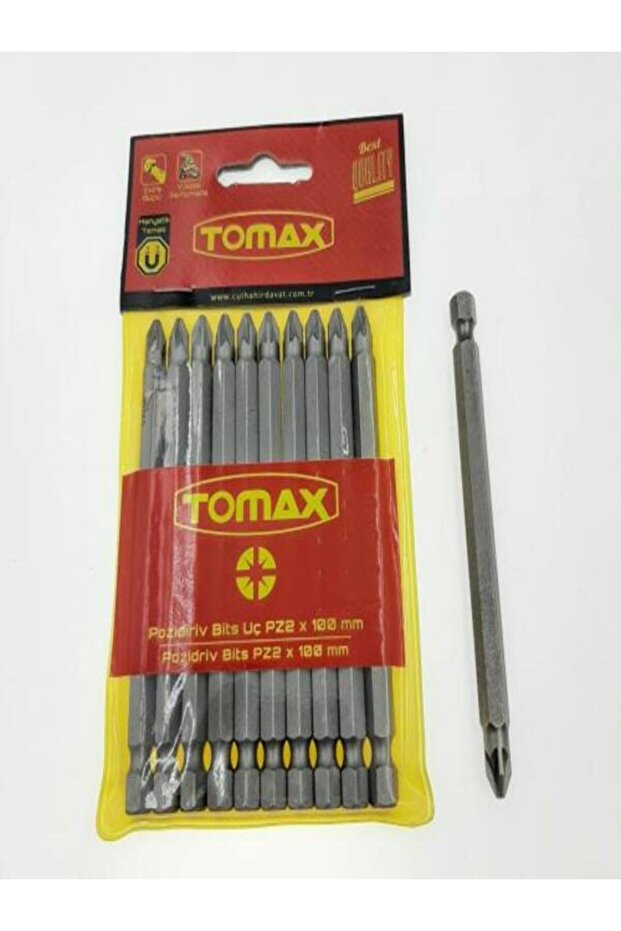 Tomax Yıldız Bits Uç Maktap Mıknatıslı Uç 100mm Pz2 1 Paket Toplam 10 Adet - 3