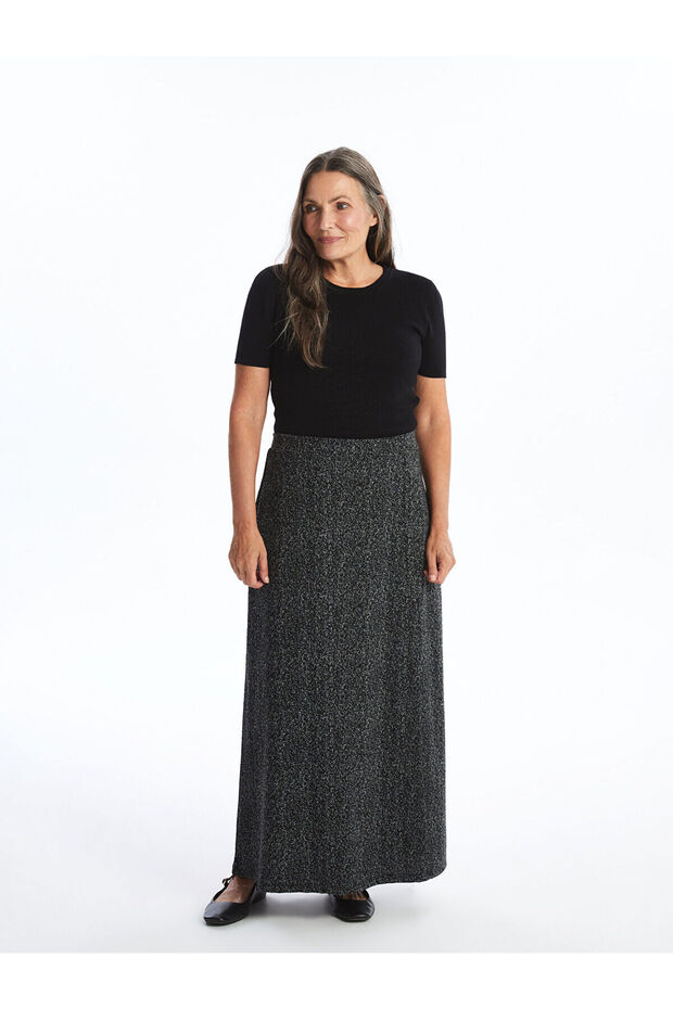 Lcwk Elastic Waist Patterned A-Line Women's Skirt