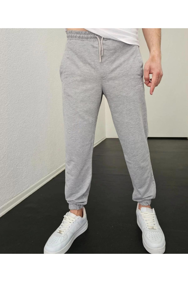 Gray Jogger Opened Fabric Unisex Tracksuit