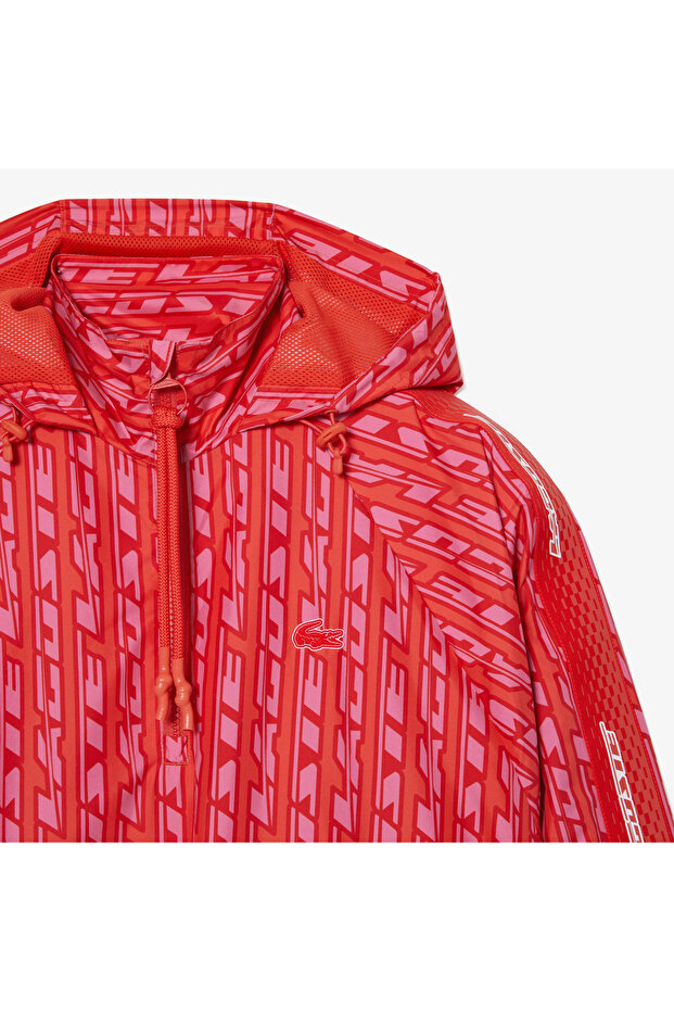 Active Kadın Kapüşonlu Baskılı Kırmızı Ceket - 6