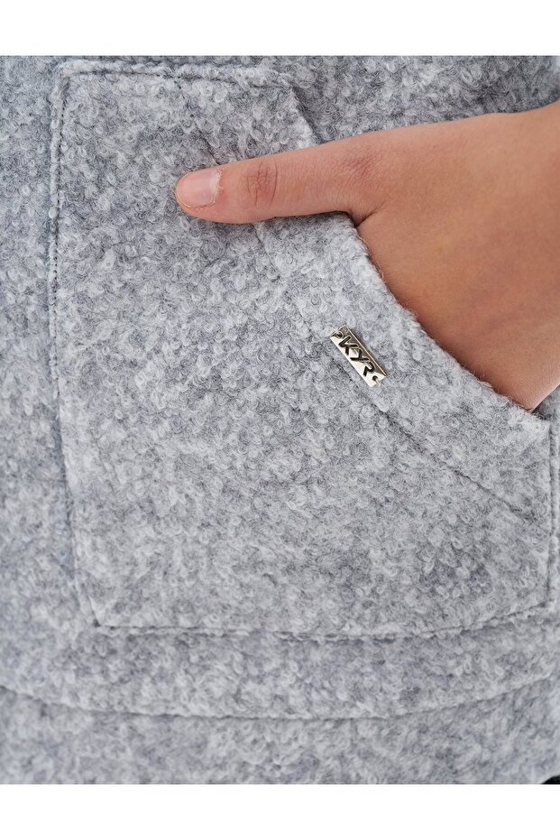 سترة بومبر رمادية - إغلاق سريع - 7