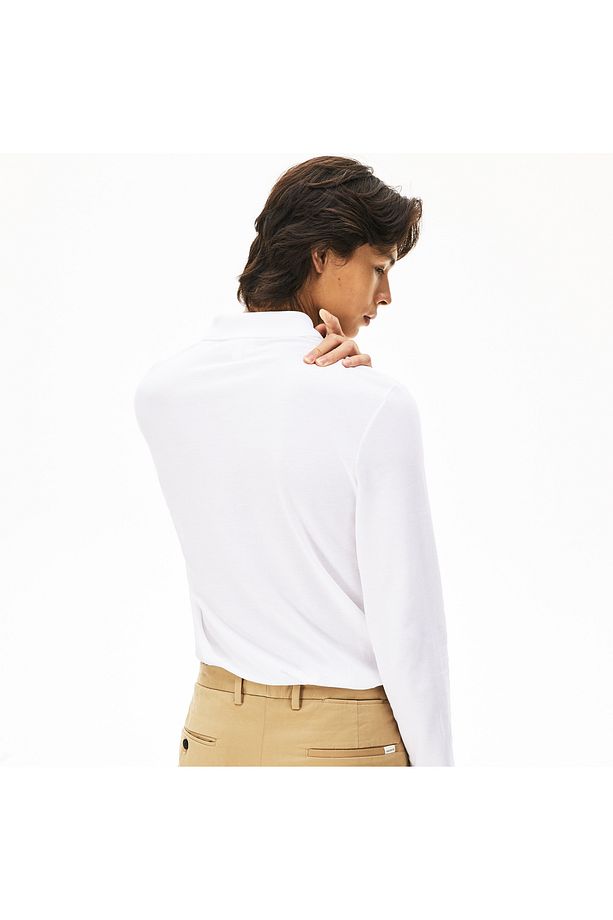 L.12.12 Erkek Slim Fit Uzun Kollu Beyaz Polo - 3