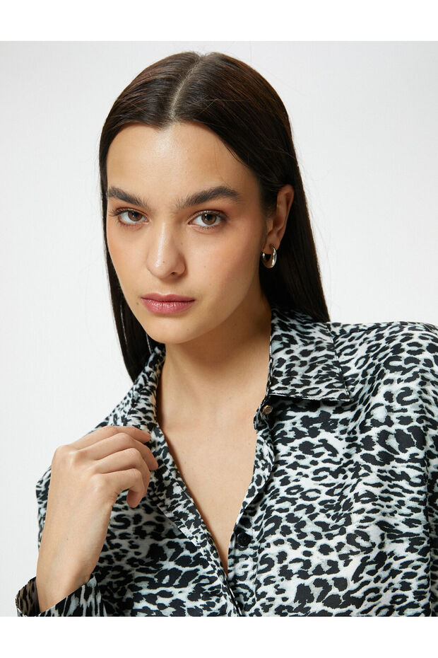 Leopar Printed Buttoned Shirt
