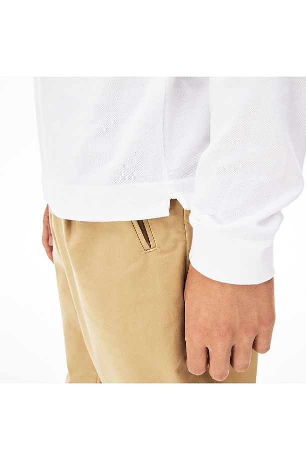 L.12.12 Erkek Slim Fit Uzun Kollu Beyaz Polo - 7