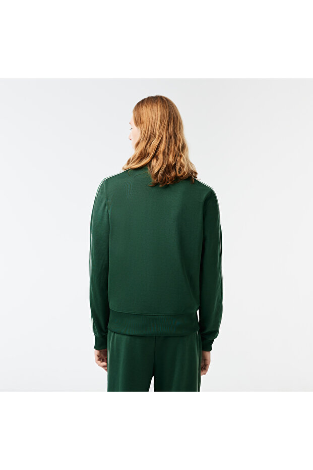 Erkek Regular Fit Fermuarlı Koyu Yeşil Sweatshirt - 3