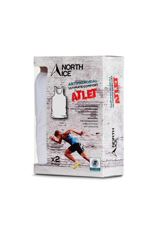 عبوة من قطعتين باللون الأبيض الرياضي - 1