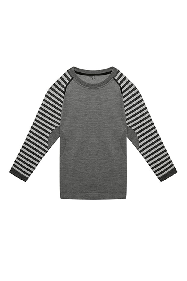 سويت شيرت حراري بدون خياطة للأطفال من Ultimate Merino باللون الفحمي