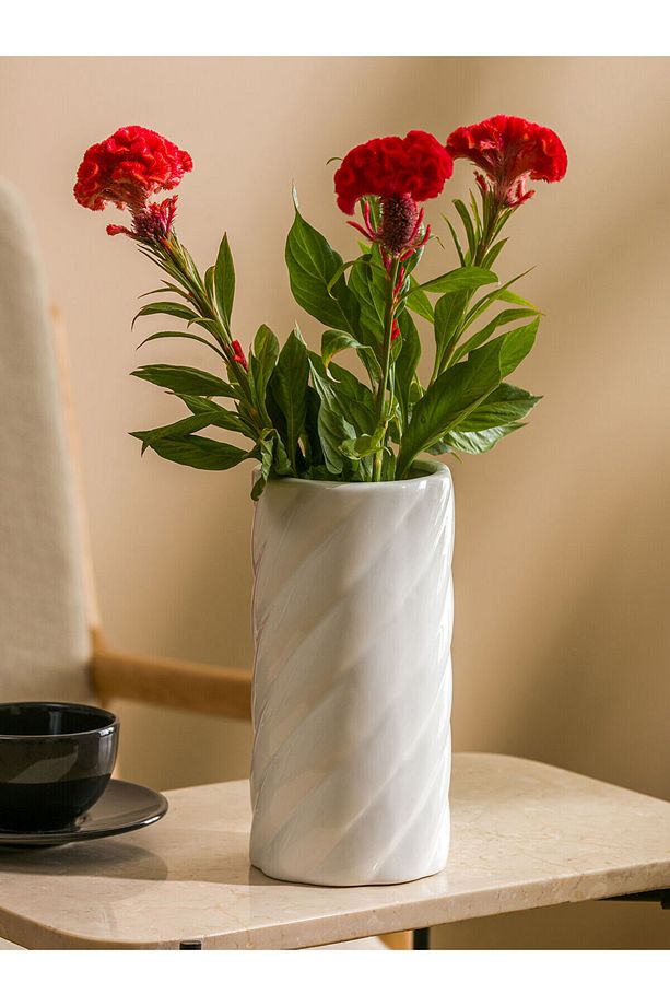 LCW HOME Ekru Seramik Vazo 20 Cm - 1