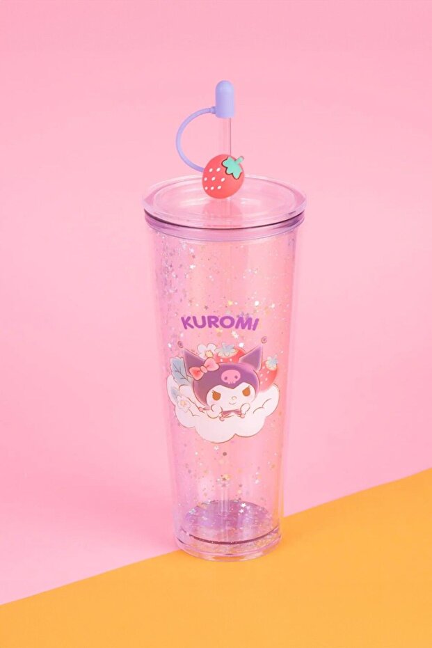 Sanrio Lisanslı Çift Cidarlı Pipetli Plastik Şişe (800ml) - 1